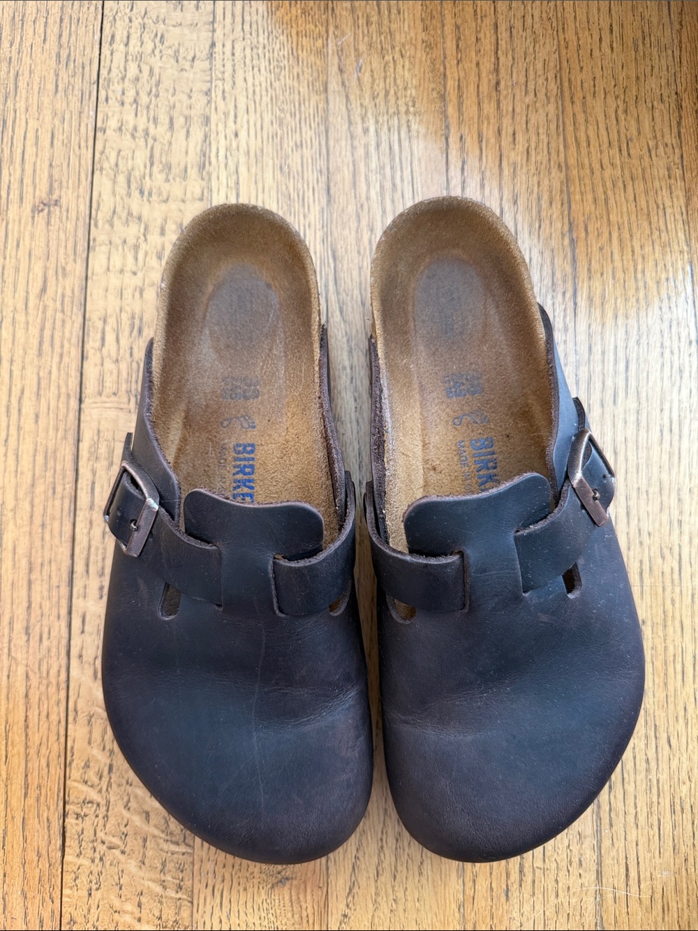 Birkenstock Boston Habana Oiled Leather Soft Footbed Clogs 38